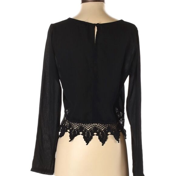 Ecoté Urban Outfitters Black Chiffon V Neck Blouse Top Small - Picture 2 of 6